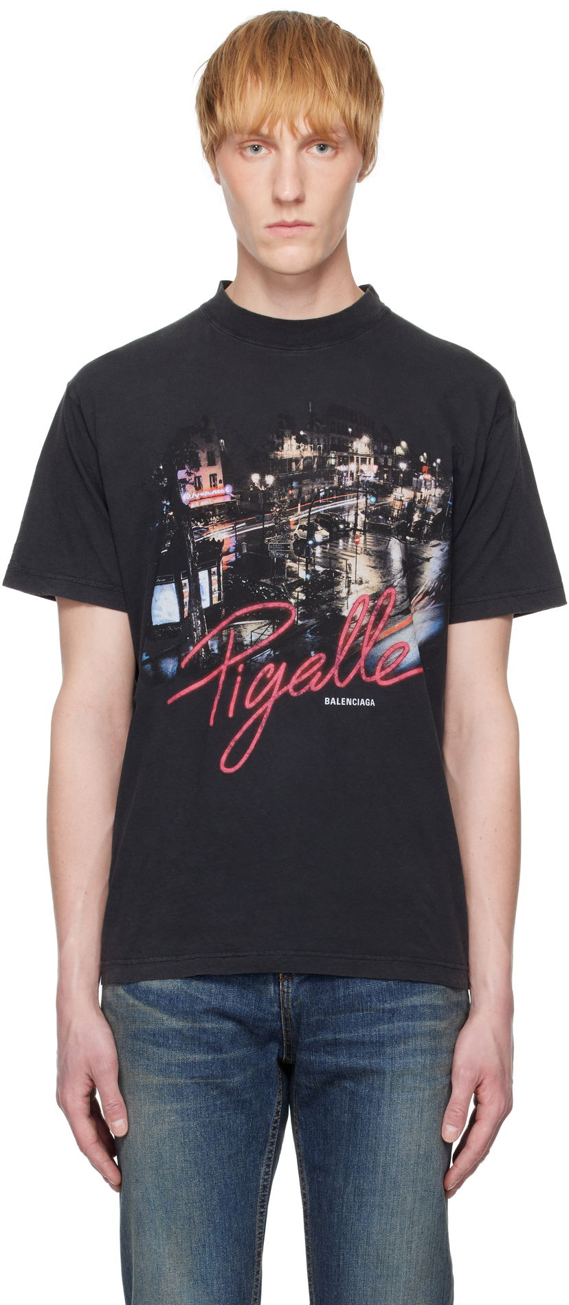 Футболка Balenciaga Balenciaga 'Pigalle' Small Fit T-Shirt чорний | 809122TRVO1