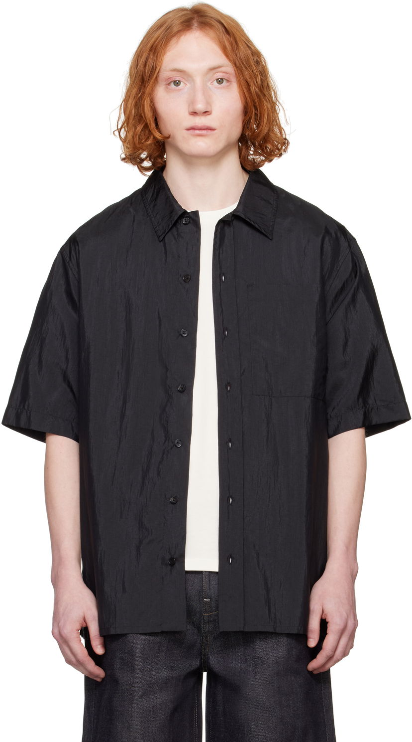 Сорочка Jil Sander Jil Sander Canvas Short Sleeve Shirt чорний | J47DL0165_J70003