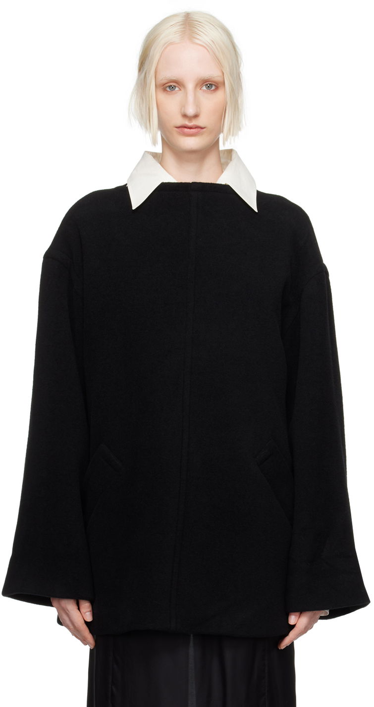 Футболка Maison Margiela MM6 Black Boat Neck Sweatshirt чорний | S52NH0013 M20020