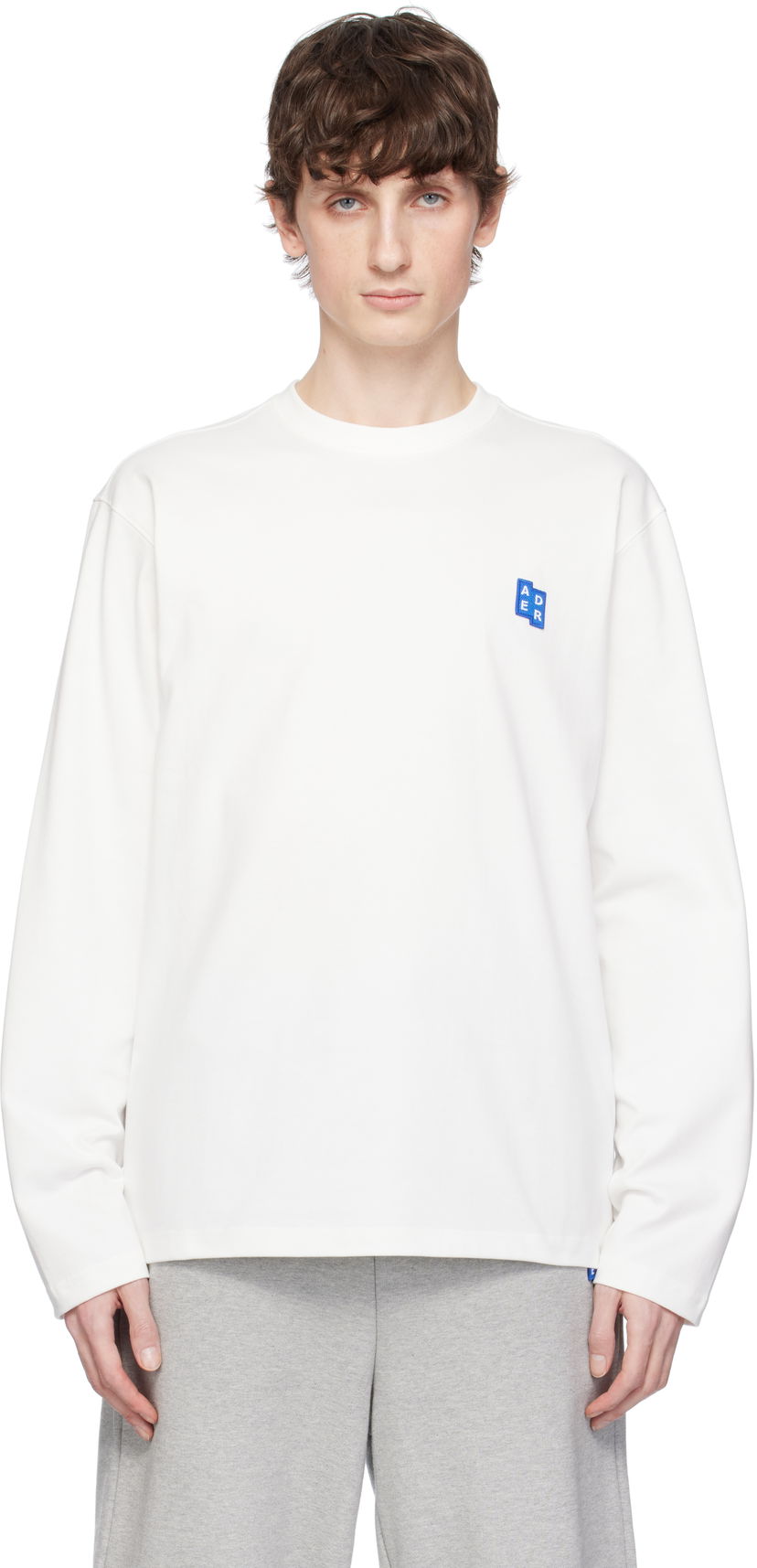 Cветр ADER ERROR ADER error Sig; TRS Tag 01 Long Sleeve T-Shirt білий | BO42FYTS0201OW