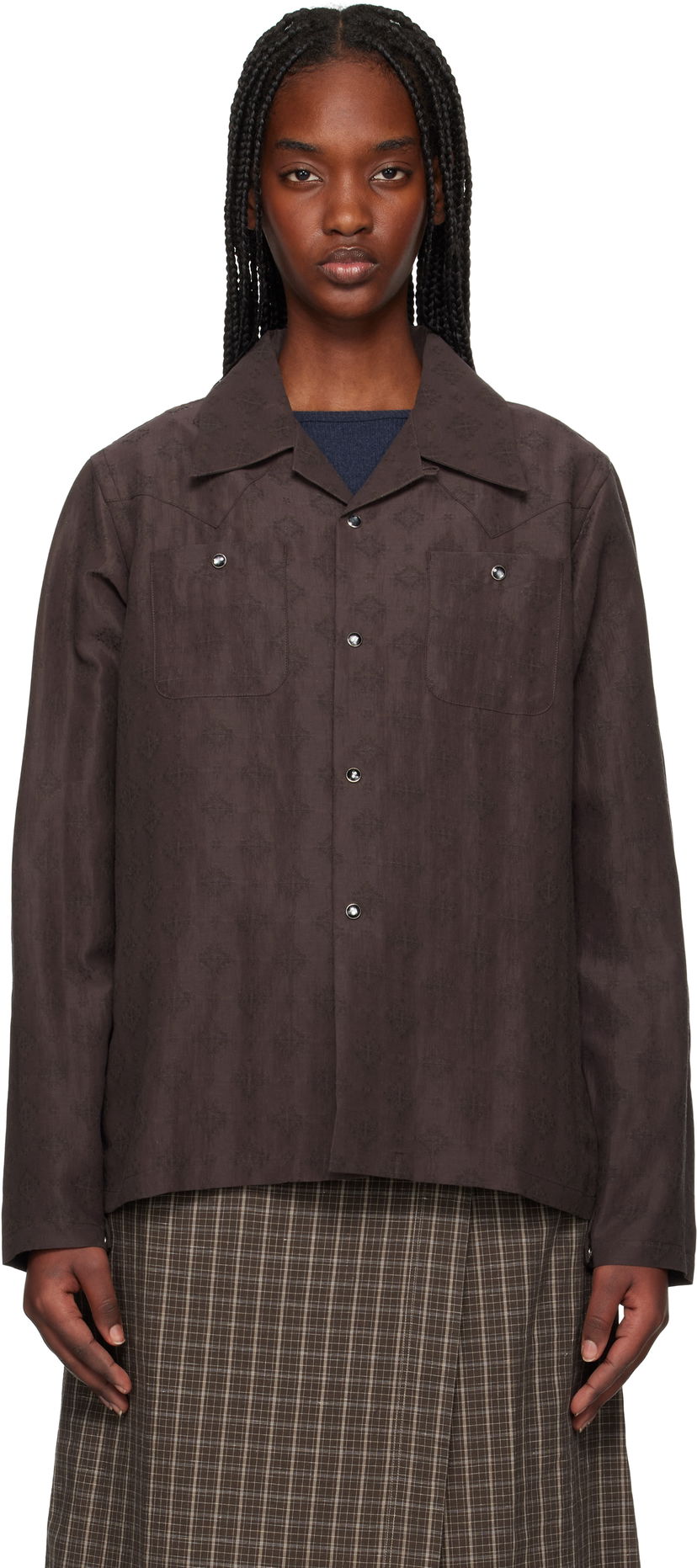 Сорочка Needles Needles Cowboy One-Up Shirt Коричневий | QV254