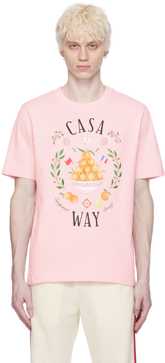 Футболка Casablanca SSENSE x 'Casa Way' T-Shirt Рожевий | MPS24-JTS-001-20