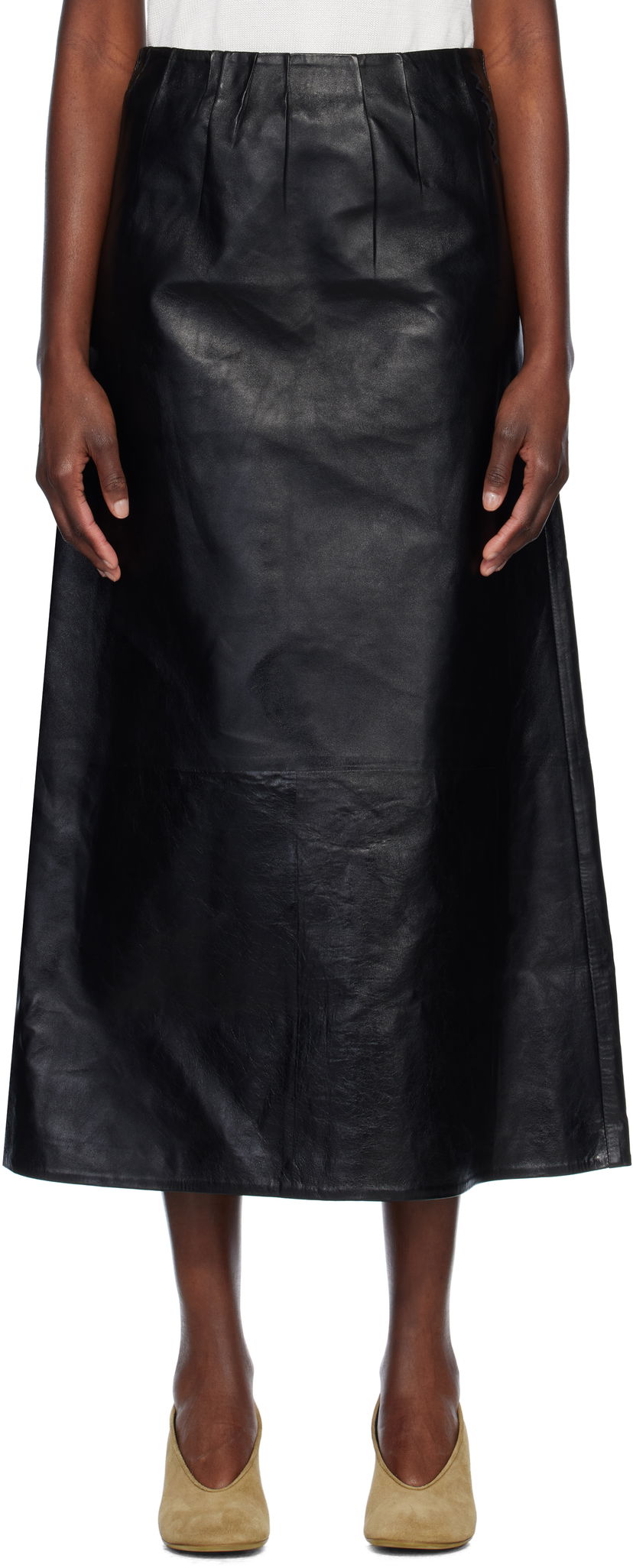 Спідниця Marni Marni A-Line Leather Maxi Skirt чорний | GOMX0729S0 ULA760