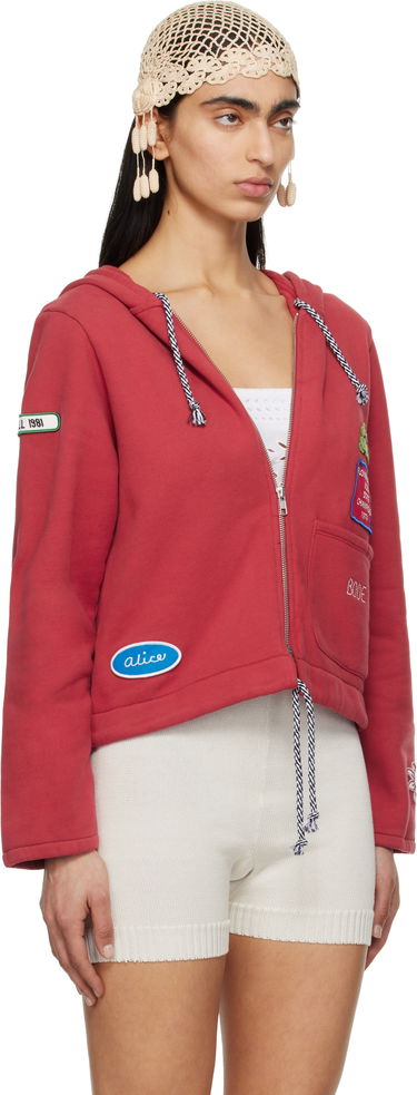 Світшоти Bode Bode Camper Cropped Zip Hoodie Червоний | WRS25CS028, 1