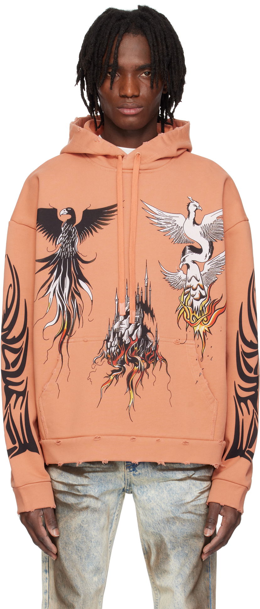 Світшоти Who Decides War Who Decides War Nefarious Winged Graphic Hoodie Помаранчевий | 1110400004SS25