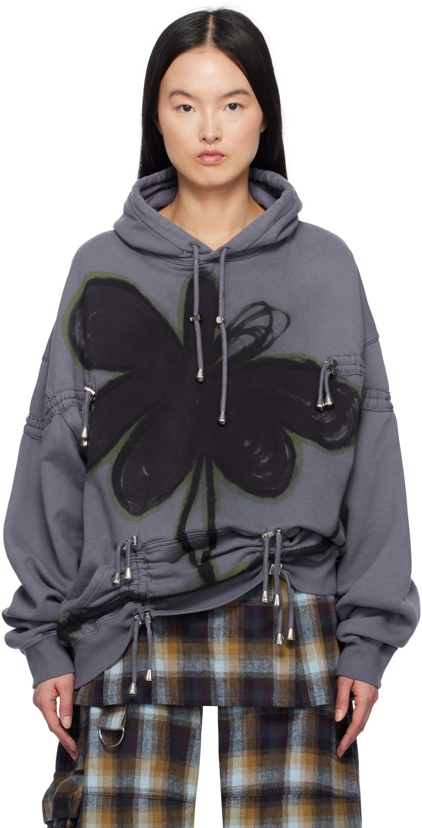 Світшоти Collina Strada Collina Strada Burst Hoodie with Drawstrings Сірий | XX8012