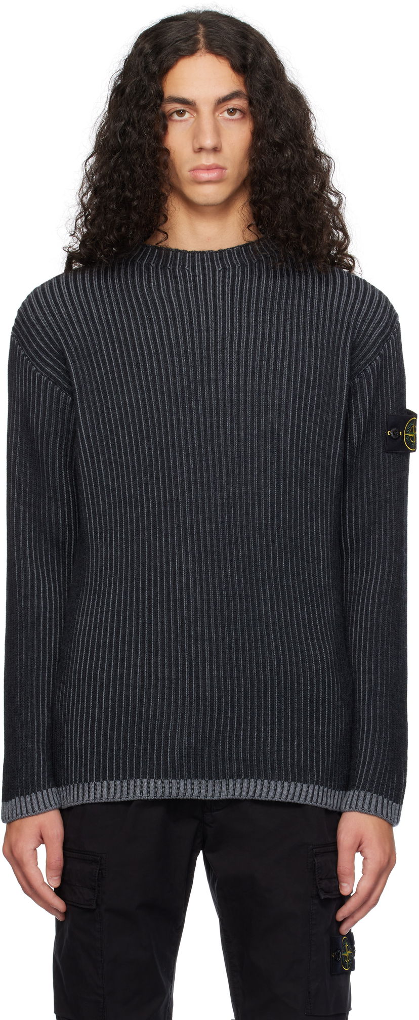 Cветр Stone Island Vanisé Full Rib RWS Wool Sweater by Stone Island чорний | 8115532C1