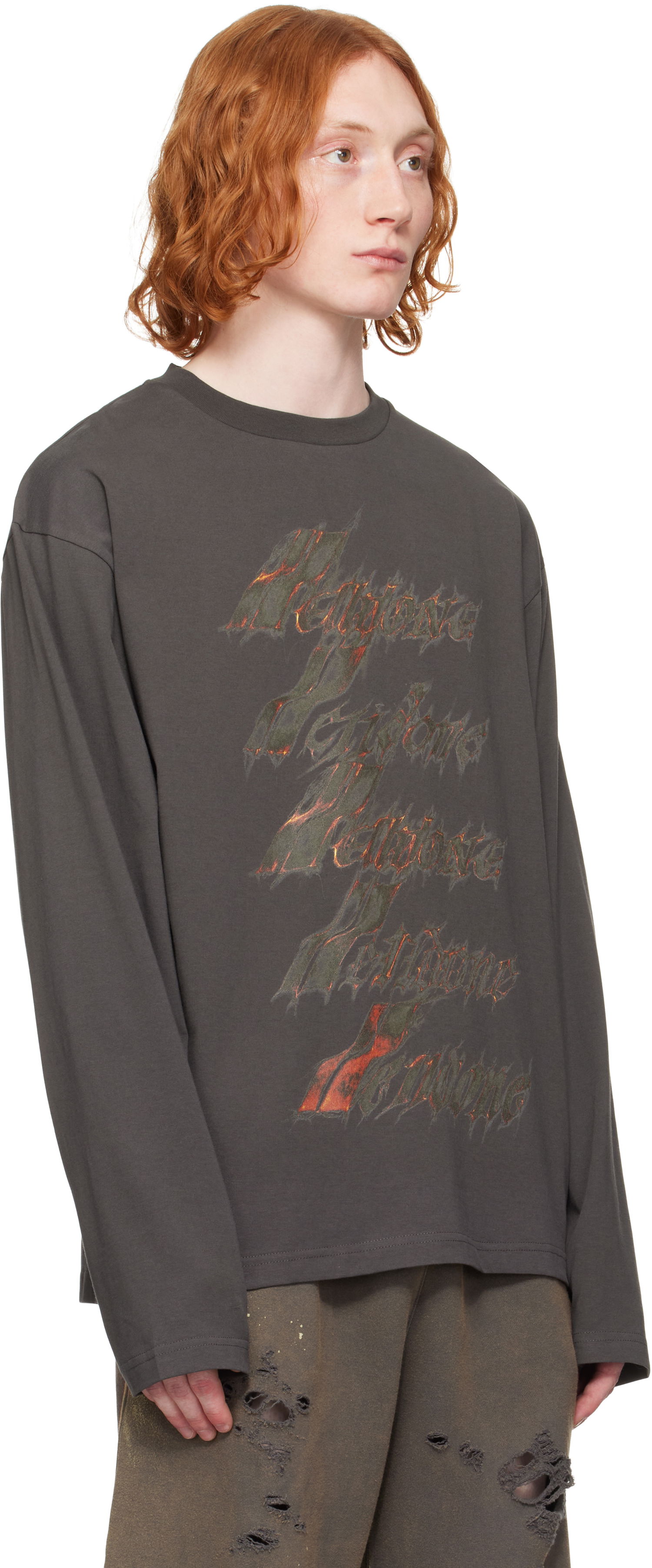 Футболка We11done We11done Spark Logo Long Sleeve T-Shirt Сірий | WD-TT0-25-752-U-CH, 1