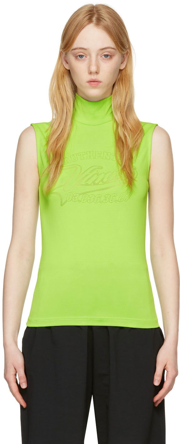 Безрукавка VETEMENTS VTMNTS Viscose Sleeveless Turtleneck Top Зелений | VL12TR520G