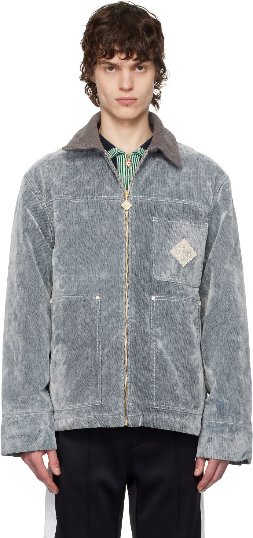 Куртка Casablanca Casablanca Peach Texture Jacket Сірий | MPS25-JK-335-01
