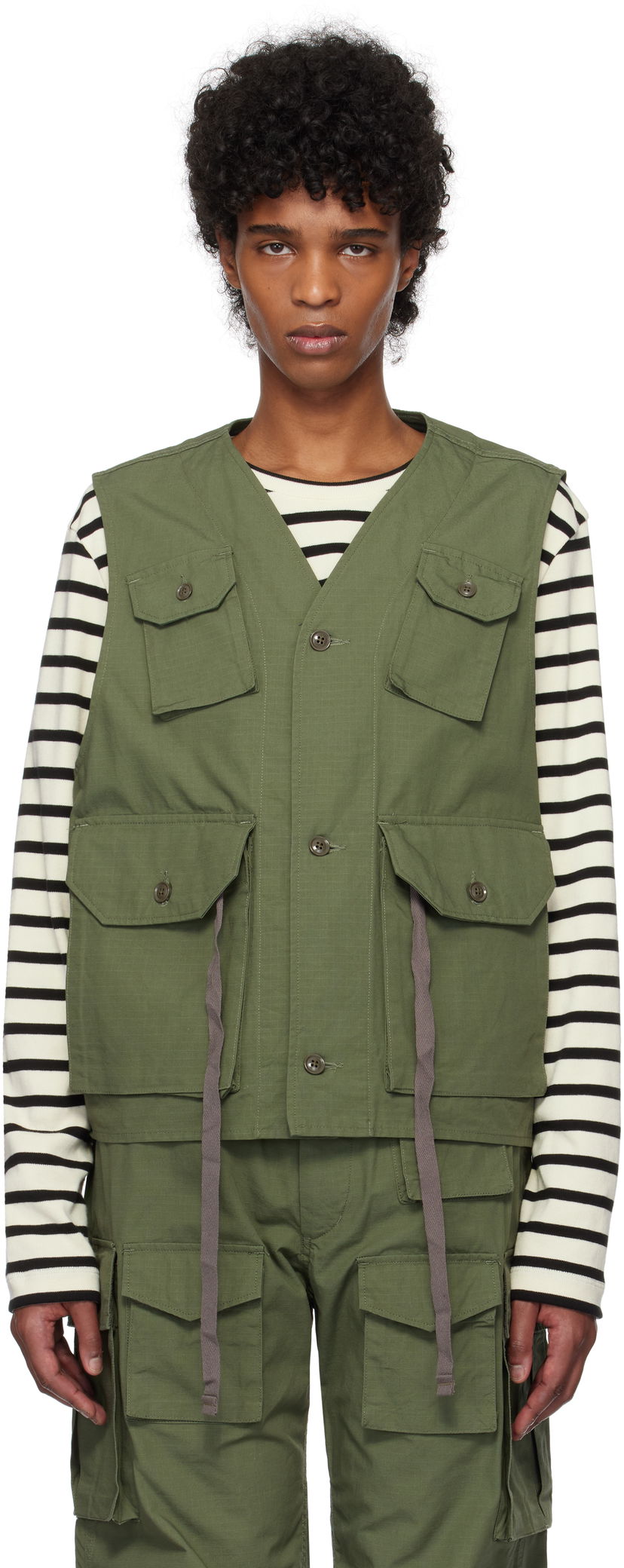 Жилет Engineered Garments Engineered Garments C-1 Field Vest Зелений | 25S1C010