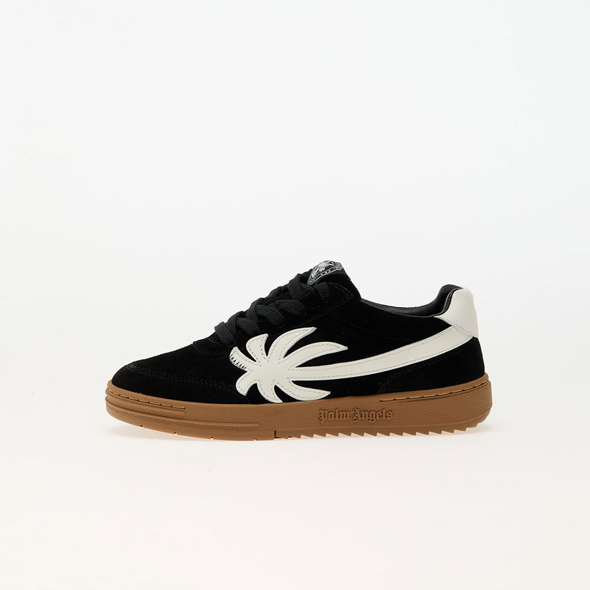 Кросівки та взуття Palm Angels Palm Beach University Leather Black White чорний | PBIA015F24LEA0011001
