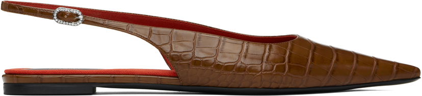 Кросівки та взуття Stella McCartney Elsa Slingback Ballerina Flats Коричневий | 810500AP0AU0