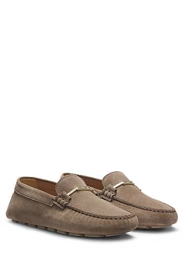 Одяг та аксесуари BOSS Suede Moccasins with Driver Outsole бежевий | 50548657