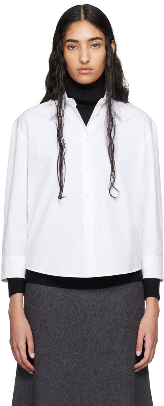 Сорочка Jil Sander Cropped Button-Up Shirt білий | J02DL0205_J45002