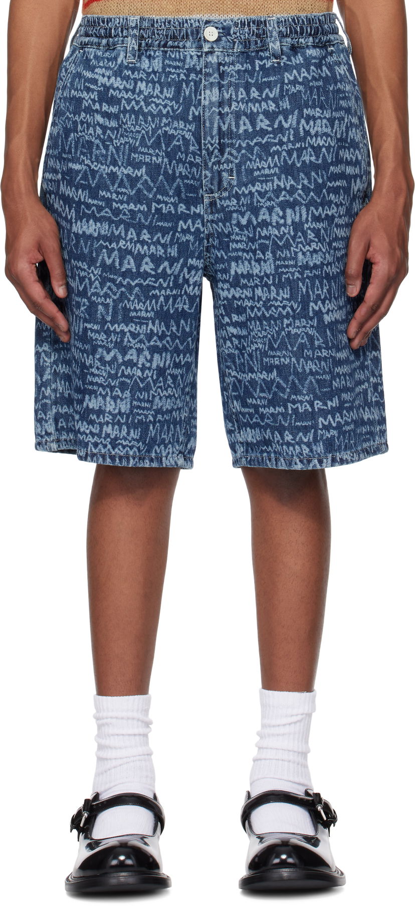 Шорти Marni Marni Bleached Lasered Denim Shorts Синій | PUJU0070A0 USCX38