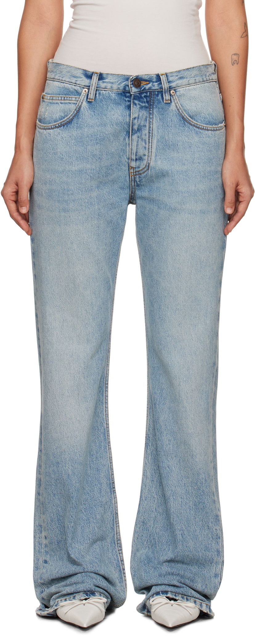 Джинси Balenciaga Low Waist Straight Jeans Синій | 794047 TDW14
