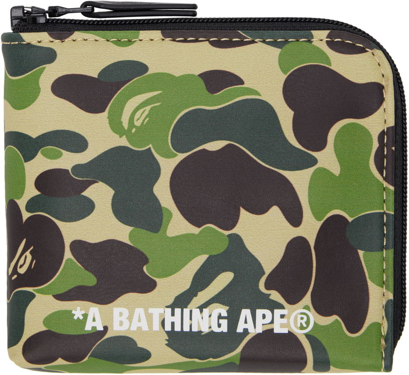 Гаманець BAPE A Bathing Ape ABC Camo Mini Wallet Зелений | 001SGK801018M