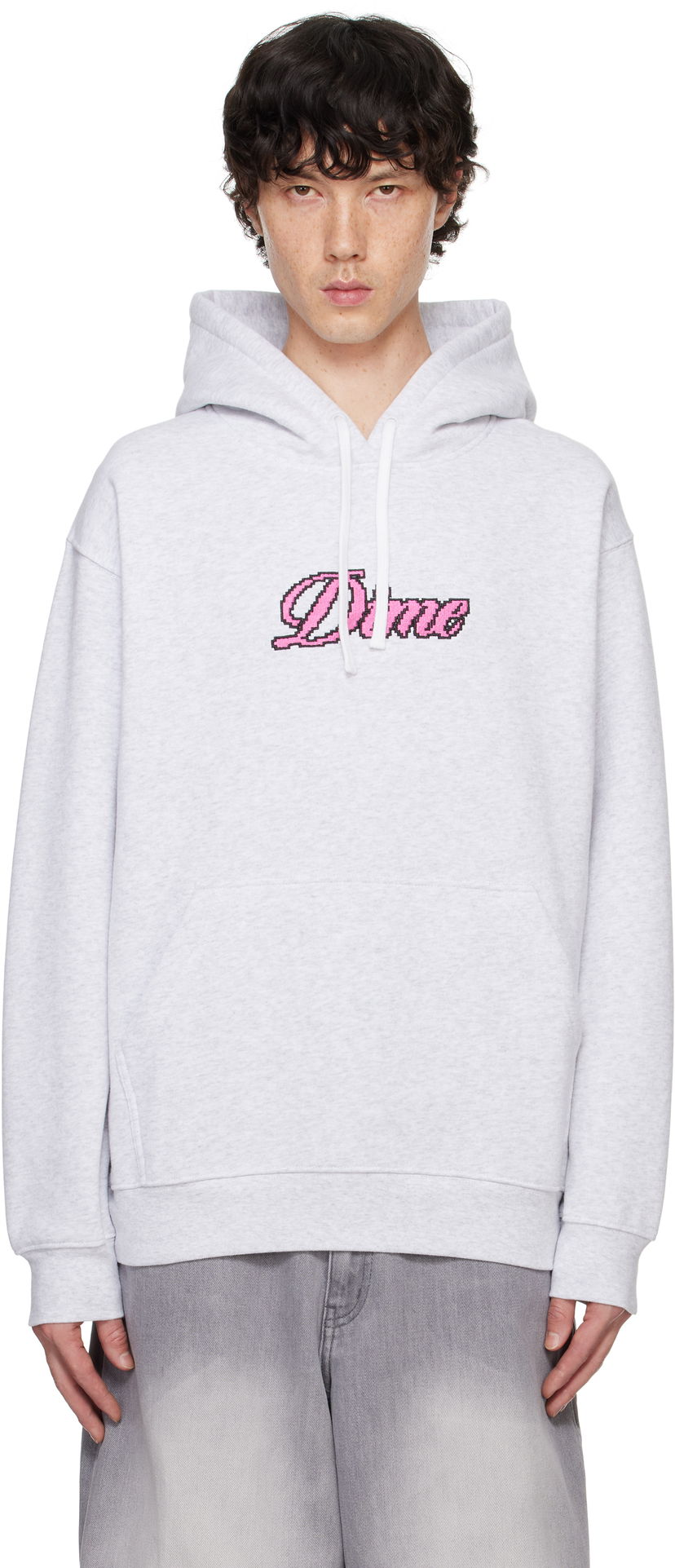 Світшоти Dime Gray Pixel Cursive Hoodie Сірий | DIMEFA2419ASH