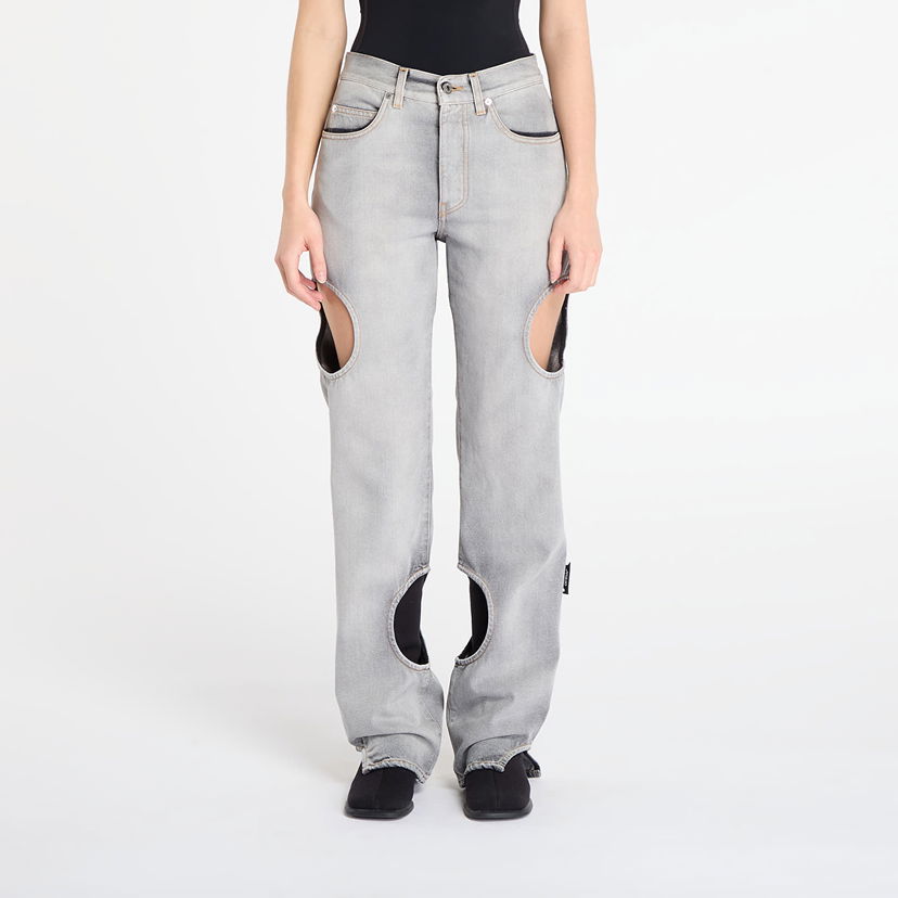 Джинси Off-White Meteor Cut-Out Straight-Leg Denim Pants Сірий | OWYA06AF25DEN0011200