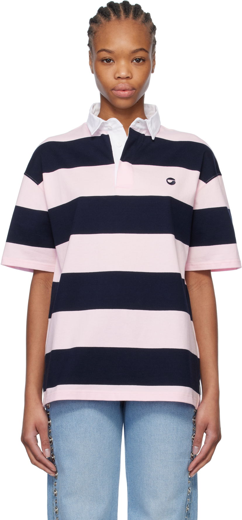 Сорочка поло Coperni Coperni Striped Rugby Polo Рожевий | COPJS117F5026