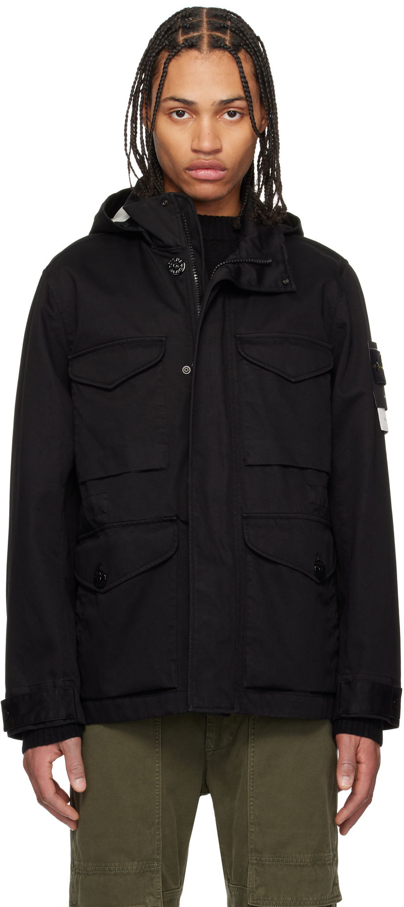 Парка Stone Island Stone Island Field Raso Gommato 3L Jacket чорний | K1S15 4100064 S0034