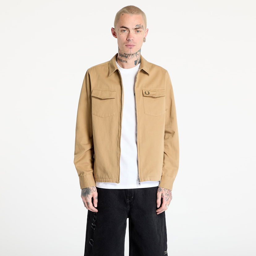 Куртка Fred Perry Fred Perry Men's Twill Zip-Through Overshirt бежевий | M9833 363