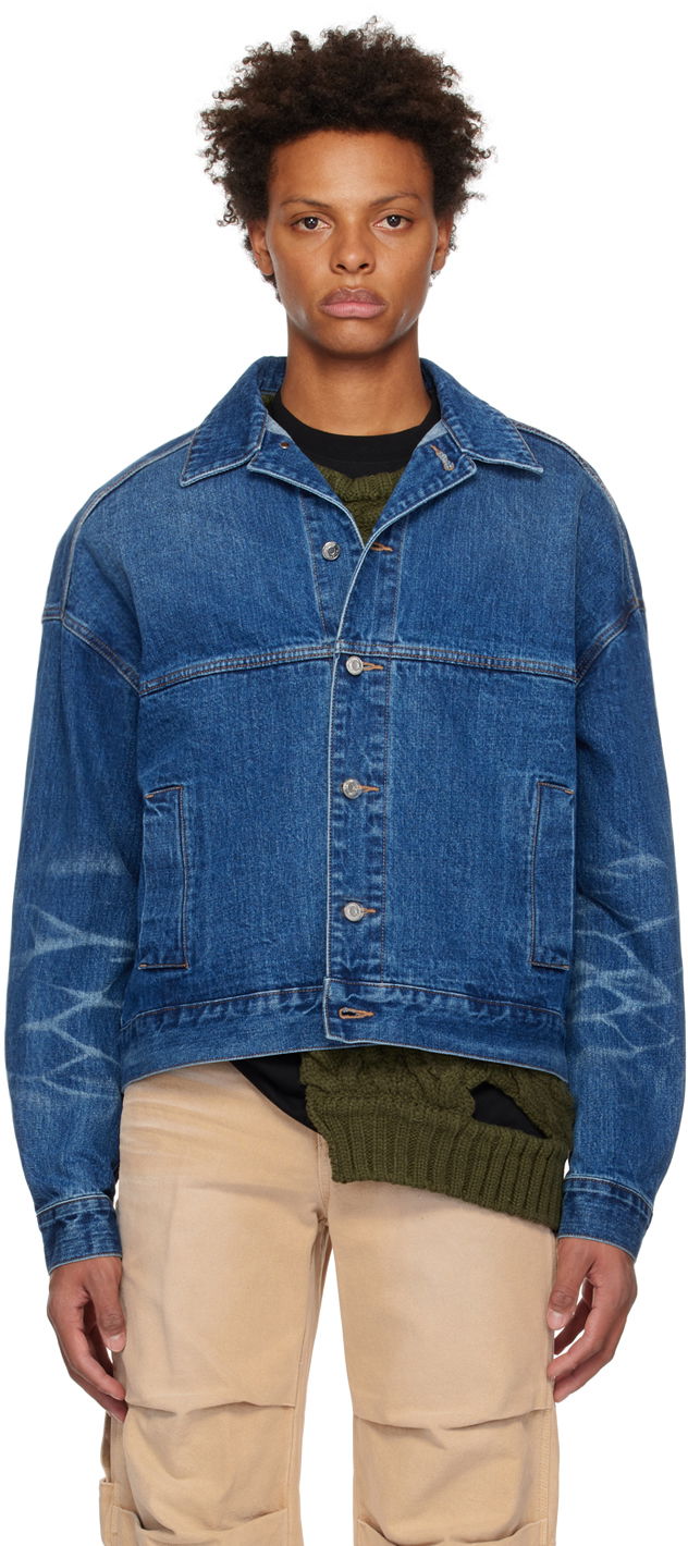Куртка We11done We11done Printed Denim Jacket Синій | WD-DJ3-22-376-U-BL