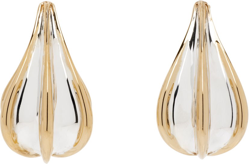 Сережки Bottega Veneta Bottega Veneta Mini Gold & Silver Drop Earrings Металік | 838154 V507D