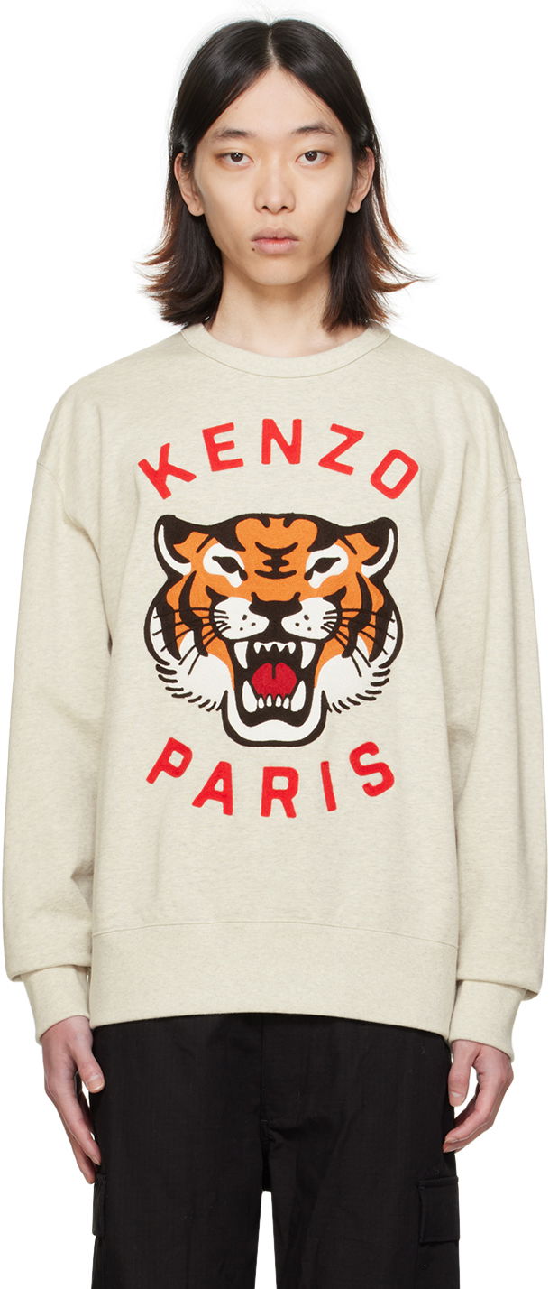 Світшоти KENZO Paris Lucky Tiger Sweatshirt бежевий | FE58SW0104MF