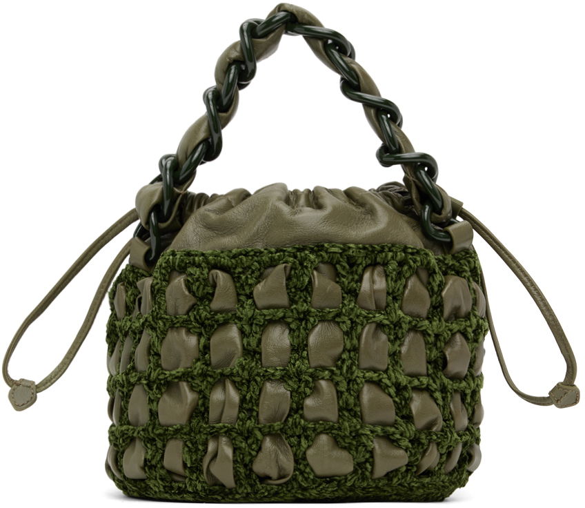 Сумочка BY FAR BY FAR Cass Crocheted Drawstring Bag Зелений | 23CRCSACMLGCHLLSMA, 0