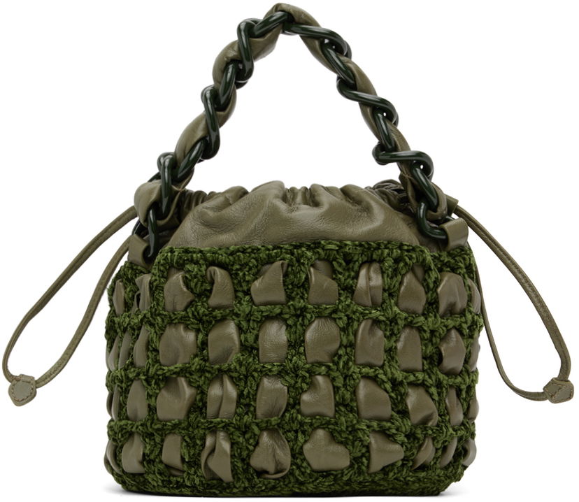 Сумочка BY FAR BY FAR Cass Crocheted Drawstring Bag Зелений | 23CRCSACMLGCHLLSMA