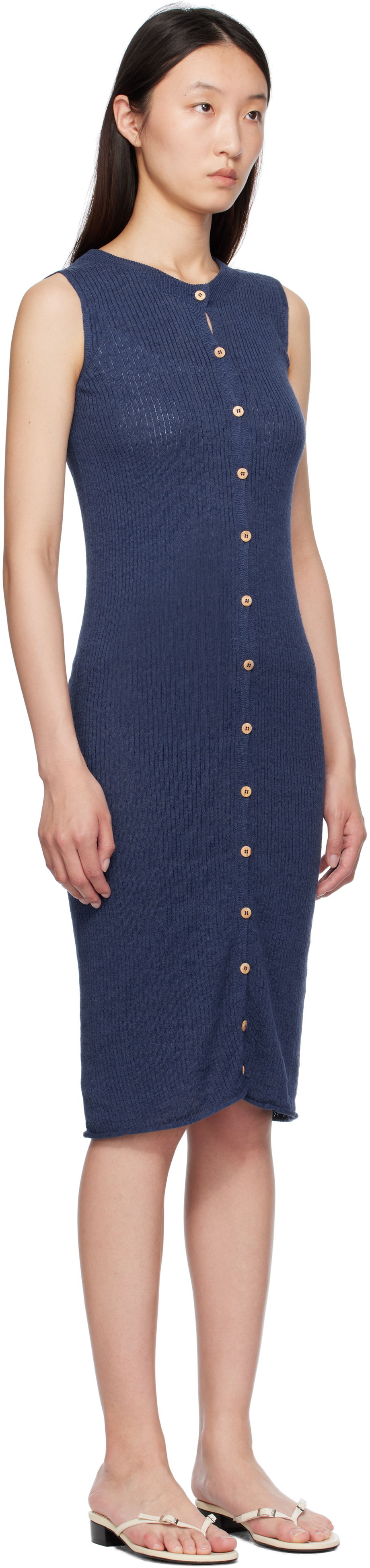 плаття Baserange Baserange Sleeveless Button-Front Midi Dress Синій | DRDR-LI-SU25, 1