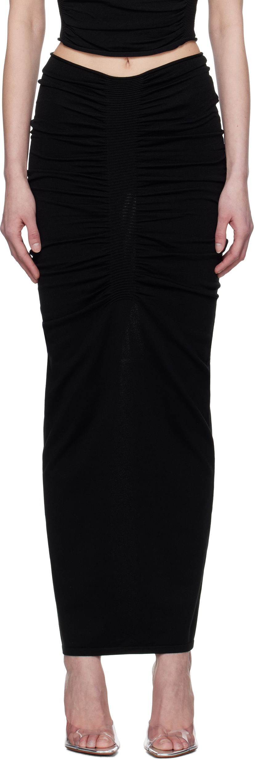 Спідниця Alexander Wang Alexander Wang Ruched Maxi Skirt чорний | 1KC1255095