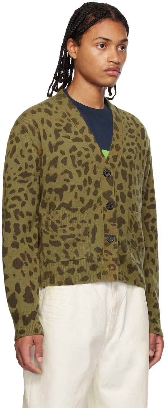 Cветр We11done We11done Leopard Print Cardigan Зелений | WD-KC3-23-622-U-KK, 1