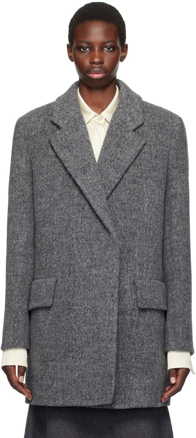 Куртка Jil Sander Gray Double-Breasted Caban Jacket Сірий | J02AA0172_J41387