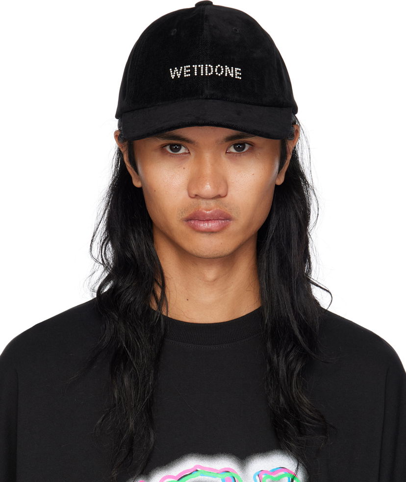 Кепка We11done Embroidered Logo Denim Cap чорний | WD-AH2-24-401-U-BK