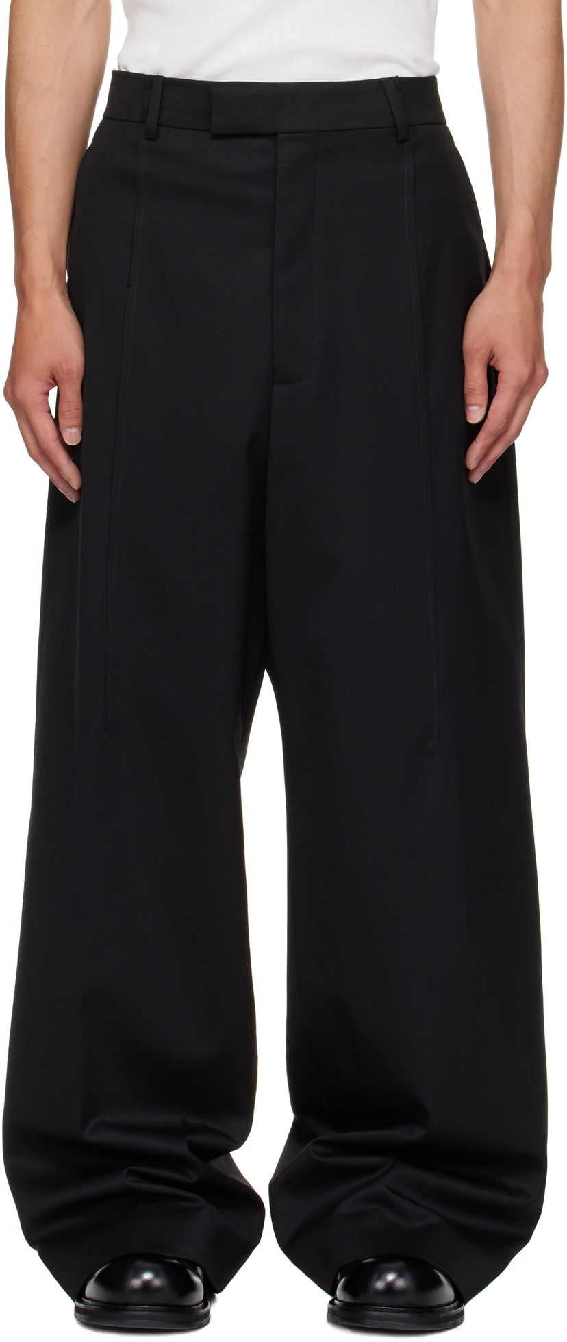 Штани VETEMENTS Vetements Cut Baggy Tailored Trousers чорний | UH76TP350B