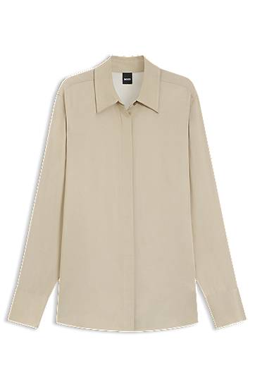 Сорочка BOSS Regular-Fit Satin Blouse бежевий | 50542007