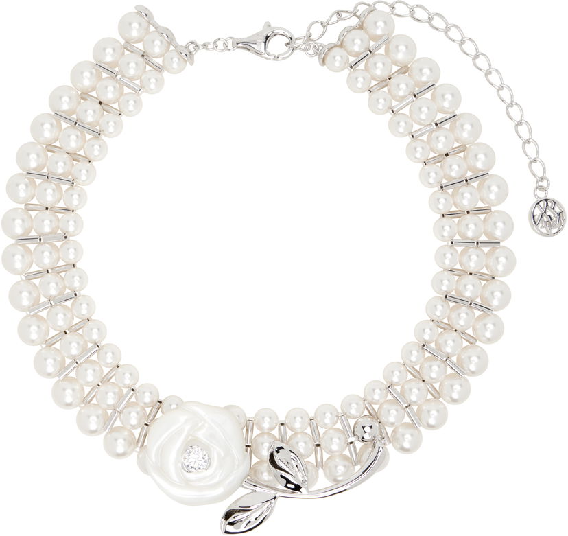 Кольє SHUSHU/TONG SHUSHU/TONG YVMIN Edition Rose Layers Pearl Necklace білий | 25603SLV00NN