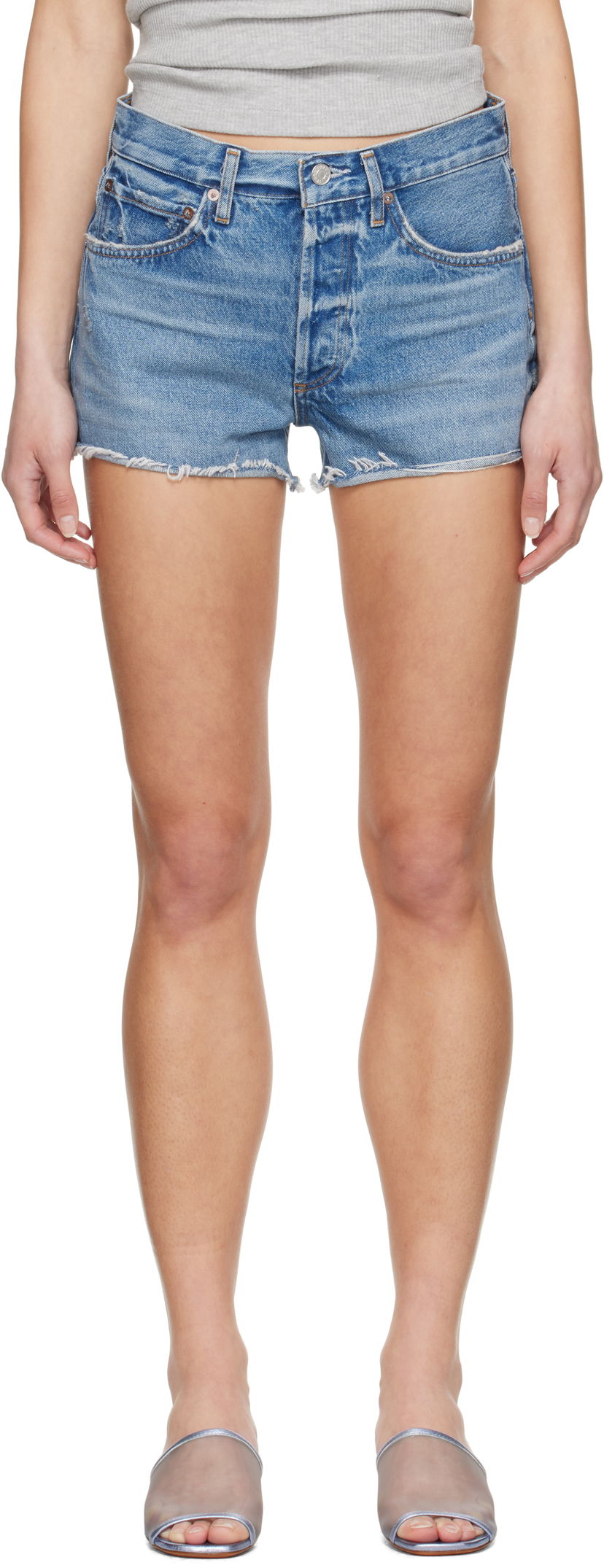 Шорти AGOLDE AGOLDE Parker Vintage Cut Off Denim Shorts Синій | A026F-1206