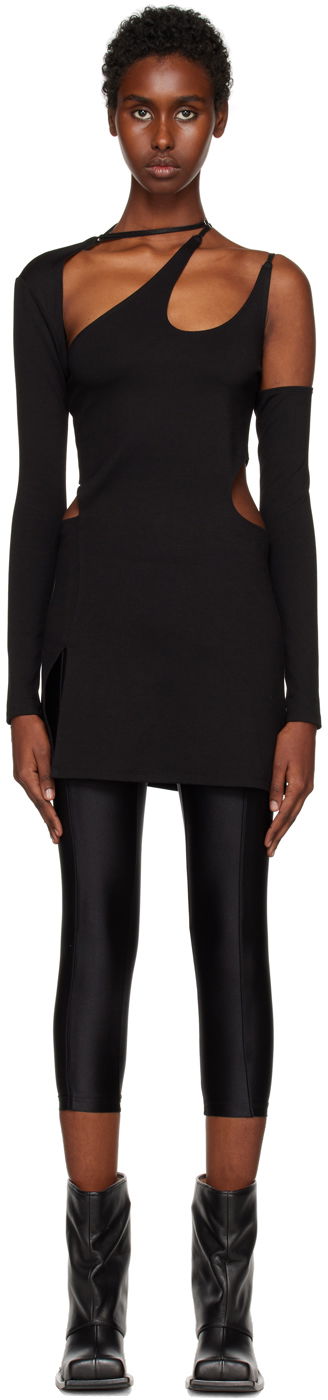 плаття HELIOT EMIL Cutout Long Sleeve Minidress чорний | AW22_W_11_025_P04_BLK01