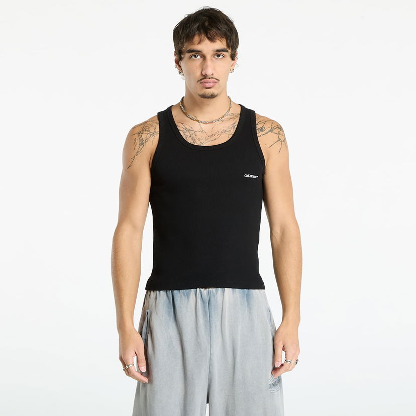 Безрукавка Off-White Off-White Bookish Rib Tank Top чорний | OMUY006C99JER0021001