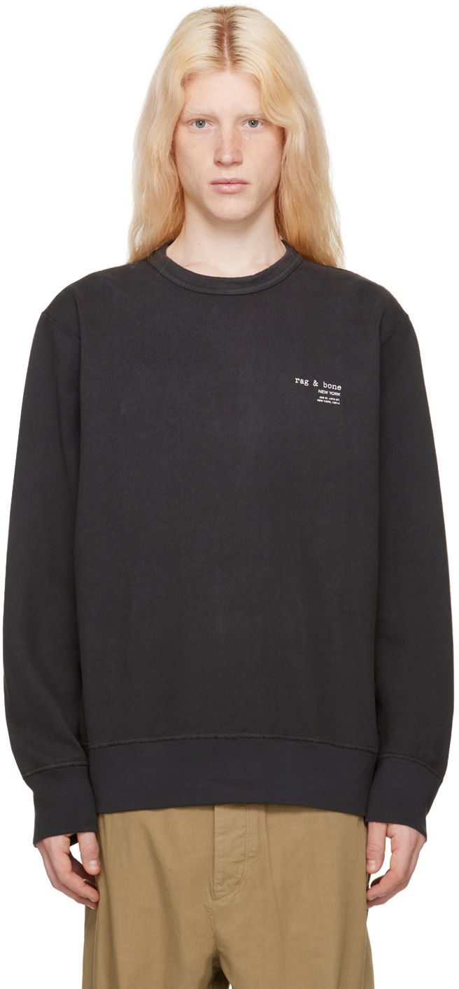 Cветр rag & bone Damon Sweatshirt чорний | MBC23HT022DJ22