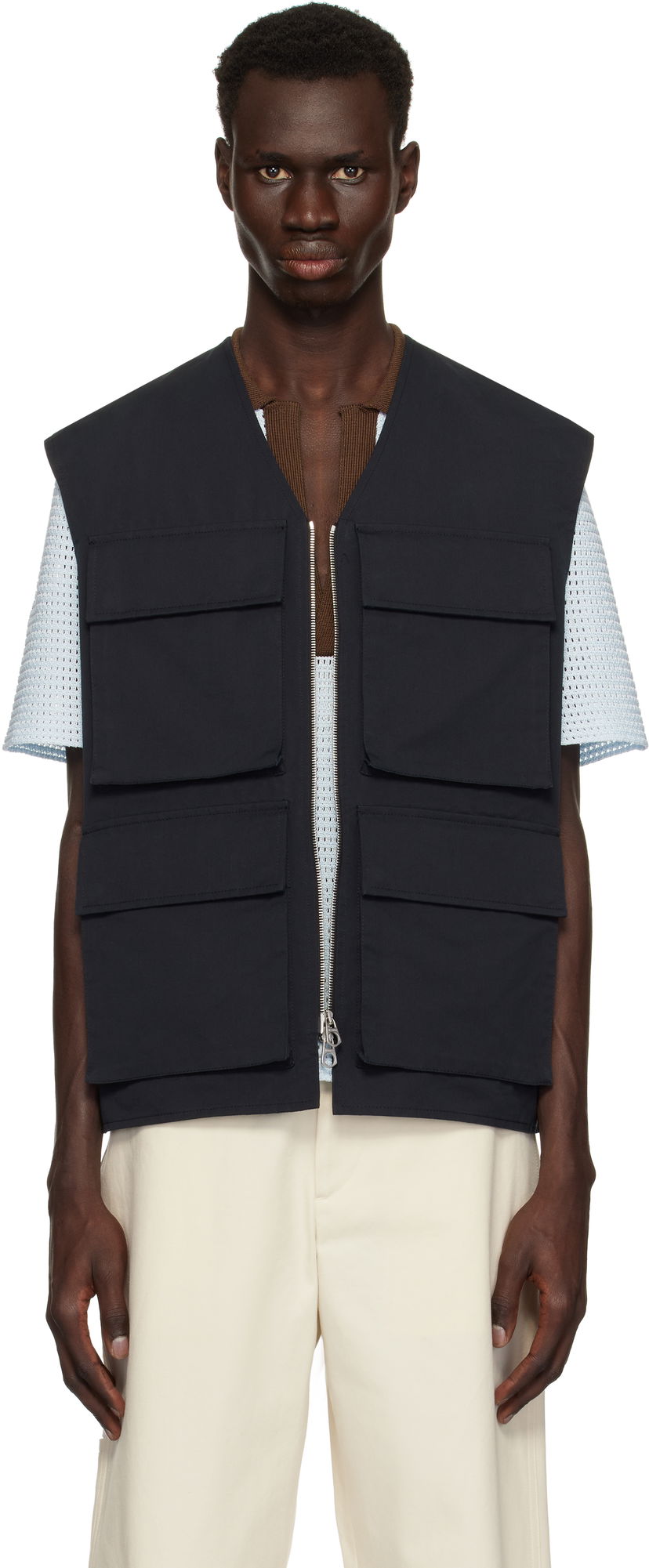 Жилет Jil Sander Jil Sander Bellows Pocket Vest темно-синій | J22SW0001_J45266