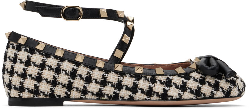 Догляд за взуттям Valentino Valentino Garavani Rockstud Tweed Ballerina Flats with Bow Detail Різнокольоровий | 6W2S0HB6MTB
