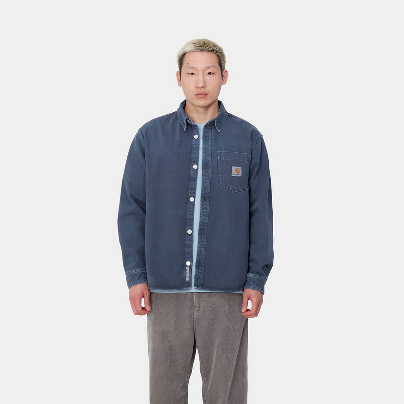 Сорочка Carhartt WIP Stone Dyed Shirt Jacket Синій | I033750_8