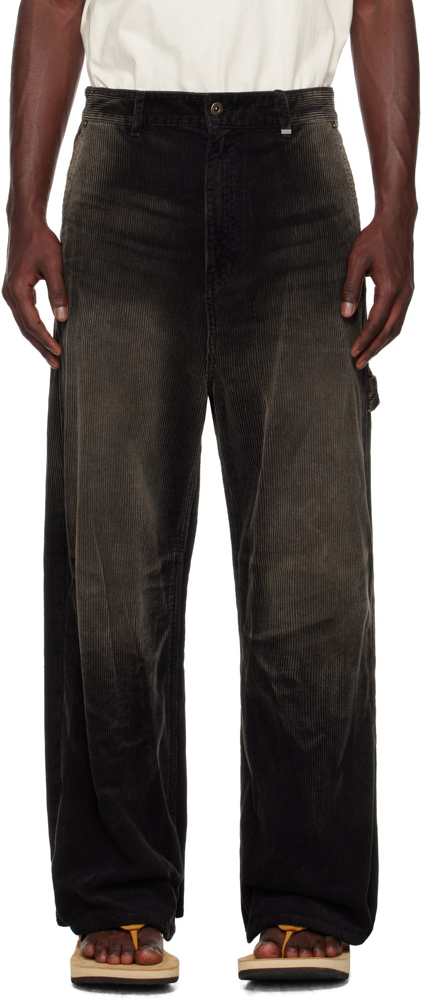 Штани We11done We11done Vintage Wash Corduroy Trousers чорний | WD-DP2-25-350-M-BK