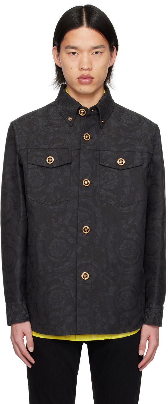 Сорочка Versace Gray Barocco Shirt чорний | 1008738_1A09781