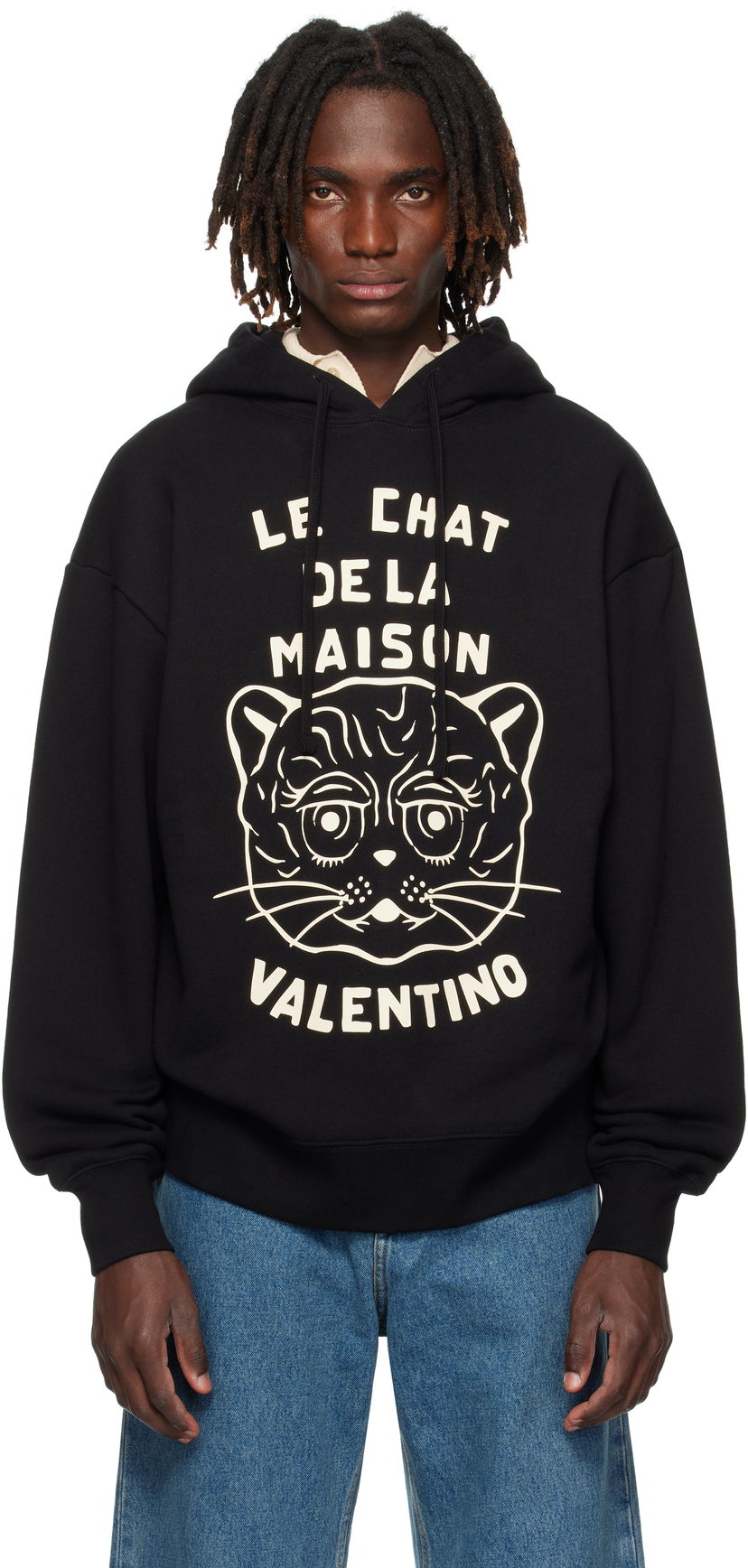 Світшоти Valentino Valentino 'Le Chat De La Maison' Print Hoodie чорний | 7V3MF28NB33